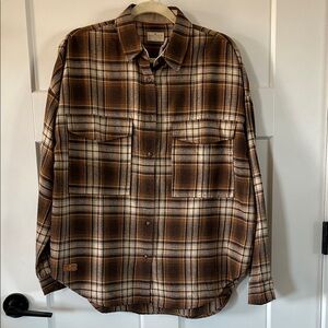 Simply Southern Brown and Cream Plaid Shirt